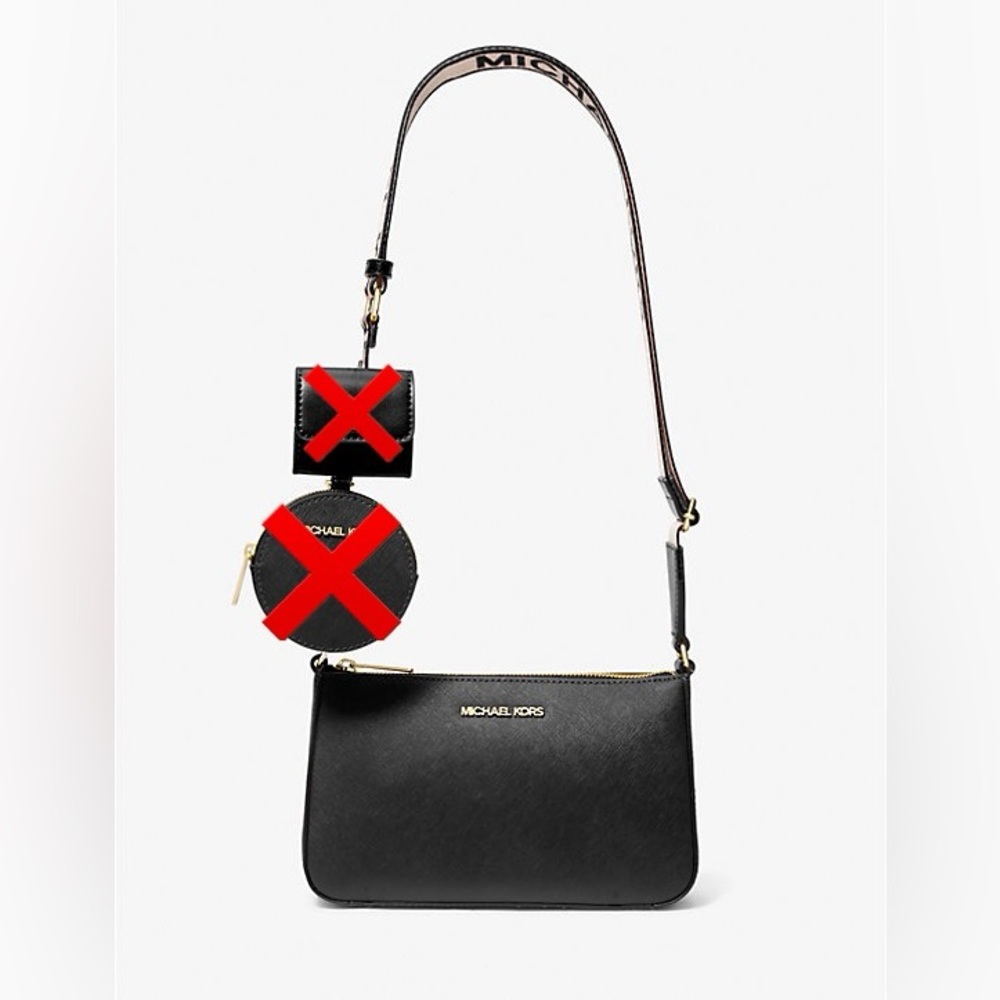 Michael Kors Jet Set Saffiano Leather Crossbody- Detachable Pouches NOT included